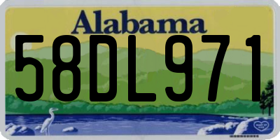 AL license plate 58DL971