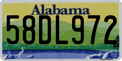 AL license plate 58DL972
