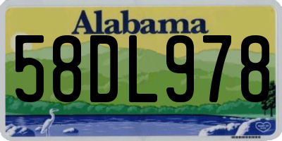 AL license plate 58DL978