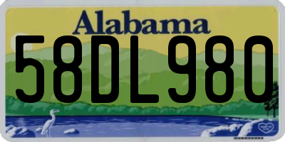 AL license plate 58DL980