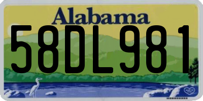 AL license plate 58DL981