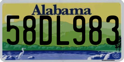 AL license plate 58DL983