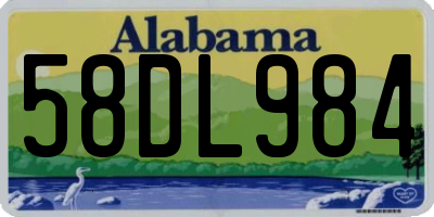 AL license plate 58DL984
