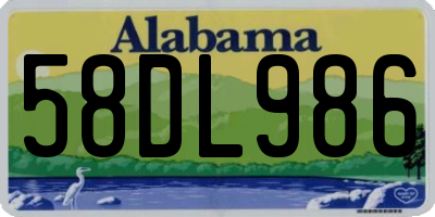 AL license plate 58DL986