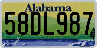 AL license plate 58DL987
