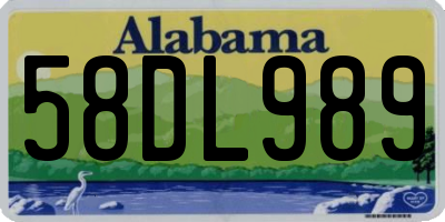 AL license plate 58DL989