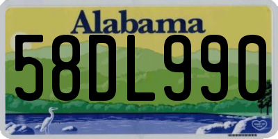 AL license plate 58DL990