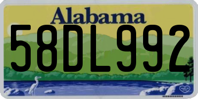 AL license plate 58DL992