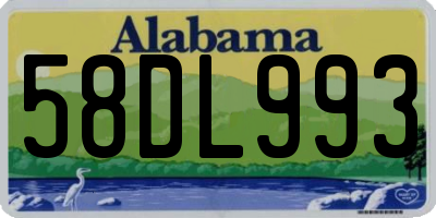 AL license plate 58DL993