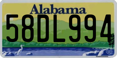 AL license plate 58DL994
