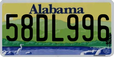 AL license plate 58DL996