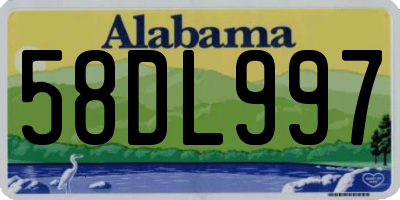 AL license plate 58DL997