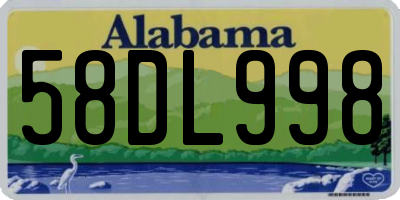 AL license plate 58DL998
