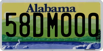 AL license plate 58DM000