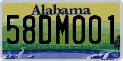 AL license plate 58DM001