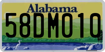 AL license plate 58DM010