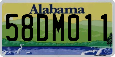 AL license plate 58DM011