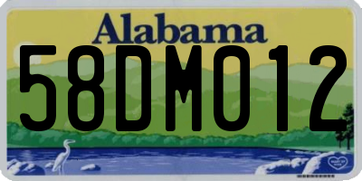 AL license plate 58DM012