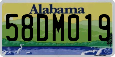 AL license plate 58DM019