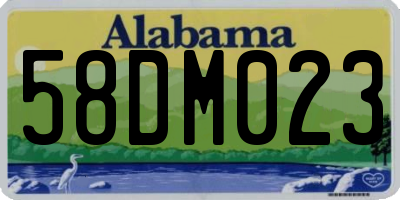 AL license plate 58DM023