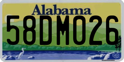 AL license plate 58DM026