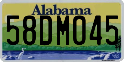 AL license plate 58DM045