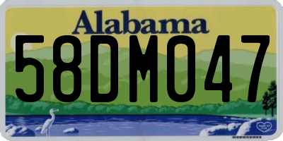 AL license plate 58DM047