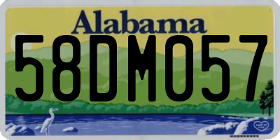 AL license plate 58DM057