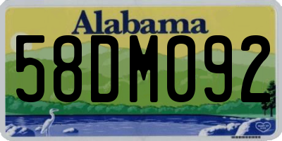 AL license plate 58DM092