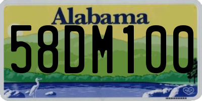 AL license plate 58DM100
