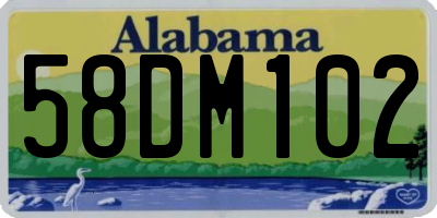 AL license plate 58DM102