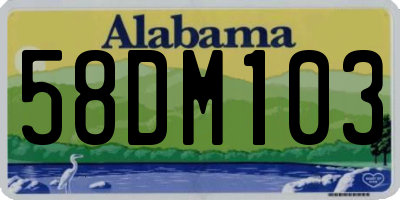 AL license plate 58DM103