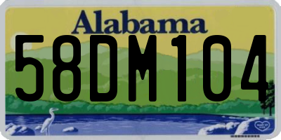 AL license plate 58DM104