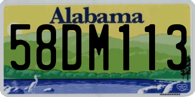 AL license plate 58DM113