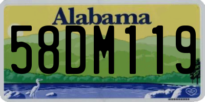 AL license plate 58DM119