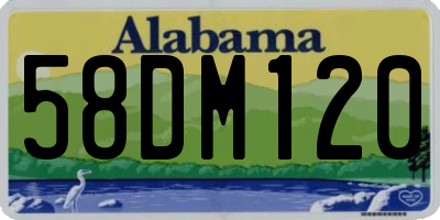 AL license plate 58DM120