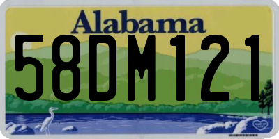 AL license plate 58DM121