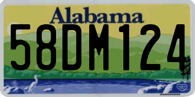 AL license plate 58DM124