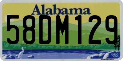 AL license plate 58DM129