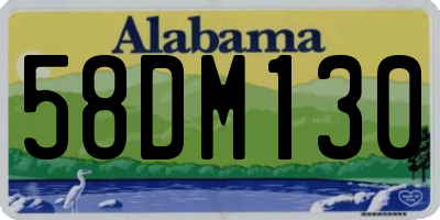 AL license plate 58DM130