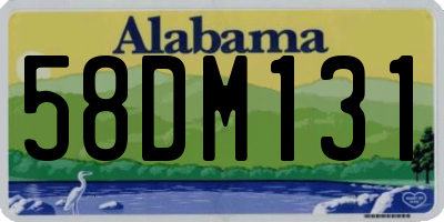 AL license plate 58DM131