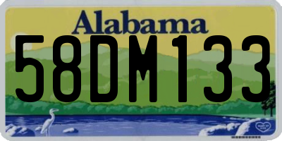 AL license plate 58DM133