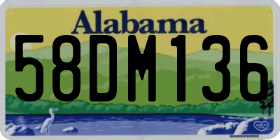 AL license plate 58DM136