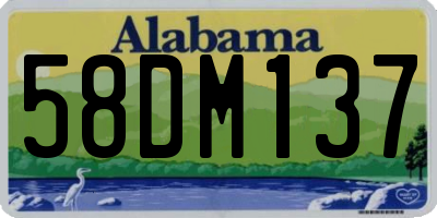 AL license plate 58DM137