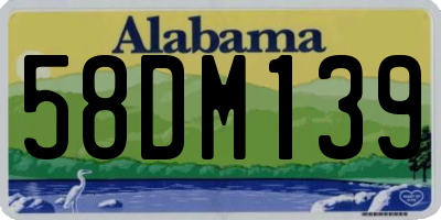 AL license plate 58DM139