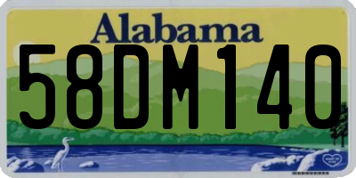 AL license plate 58DM140