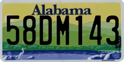 AL license plate 58DM143