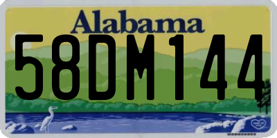 AL license plate 58DM144