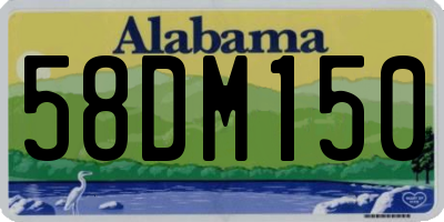 AL license plate 58DM150
