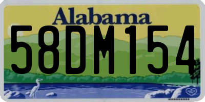 AL license plate 58DM154